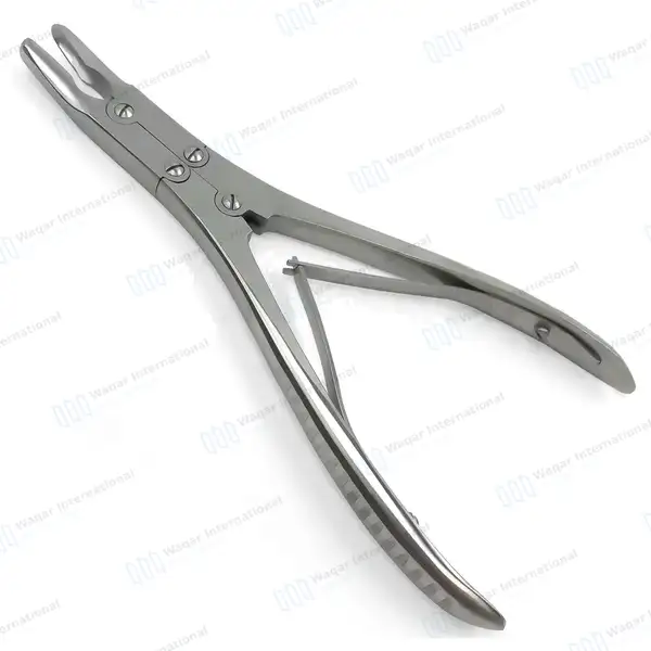 Ruskin Bone Rongeur 7.25″ Curved 7mm Bite Double Action - surgical instruments manufactured by Waqar International, Sialkot - view 2