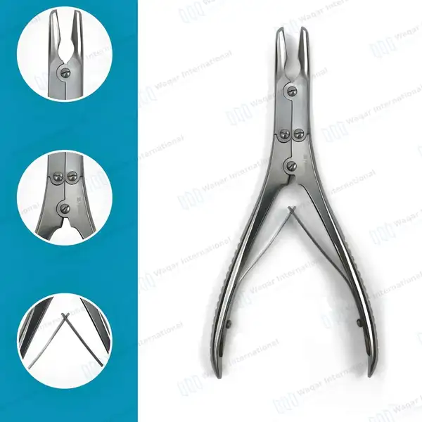 Ruskin Bone Rongeur 7.25″ Curved 7mm Bite Double Action - surgical instruments manufactured by Waqar International, Sialkot - view 4