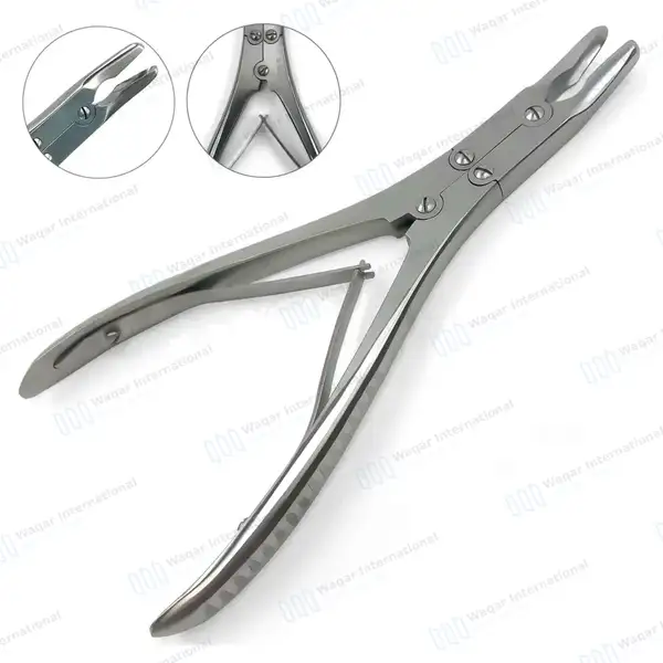 Ruskin Bone Rongeur 7.25″ Curved 7mm Bite Double Action - surgical instruments manufactured by Waqar International, Sialkot - view 5