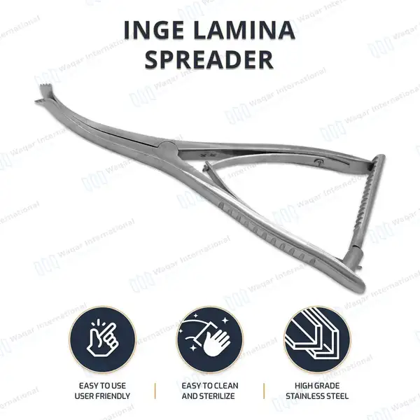 Inge Lamina Spreader 6″ Jaws Open to 1 1/8″ with Teeth - surgical instruments manufactured by Waqar International, Sialkot - view 10