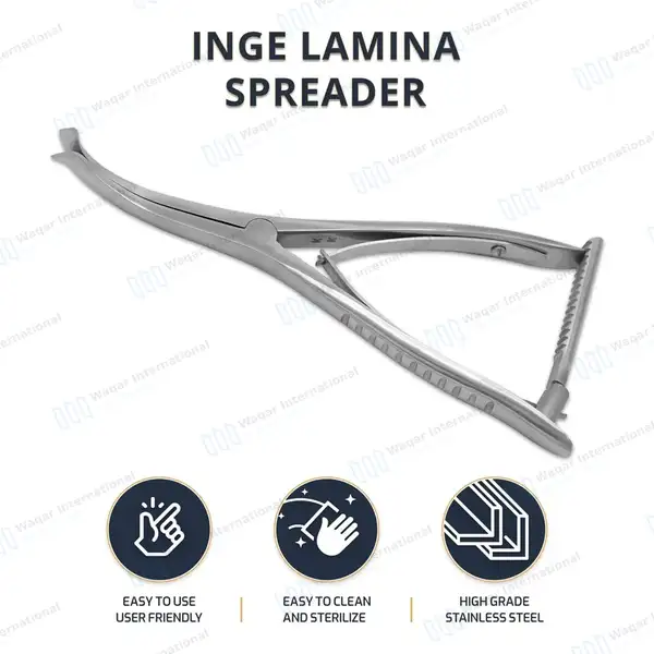 Inge Lamina Spreader 6″ Jaws Open to 1 1/8″ Without Teeth - surgical instruments manufactured by Waqar International, Sialkot - view 10