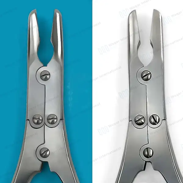 2 Ruskin Bone Rongeur 7.5″ Straight & Curved 7mm Bite Double Action - surgical instruments manufactured by Waqar International, Sialkot - view 5