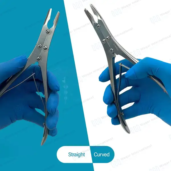 2 Ruskin Bone Rongeur 7.5″ Straight & Curved 5mm Bite Double Action - surgical instruments manufactured by Waqar International, Sialkot - view 7