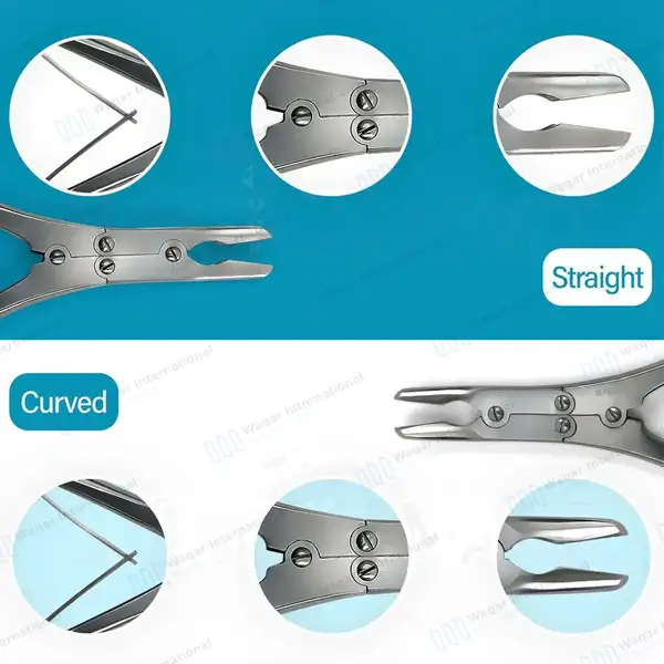 2 Ruskin Bone Rongeur 6″ Straight & Curved 3mm Bite Double Action - surgical instruments manufactured by Waqar International, Sialkot - view 3