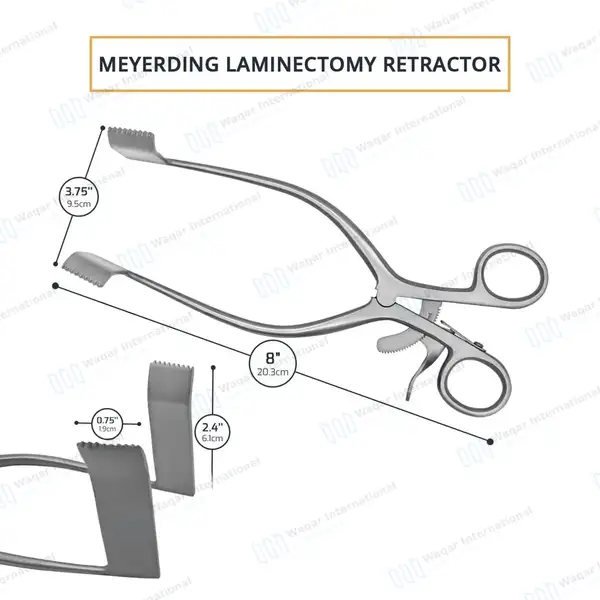 Meyerding Self-Retaining Laminectomy Retractor 1.9 X 6.1cm Blade 3.75″ Spread - surgical instruments manufactured by Waqar International, Sialkot - view 3