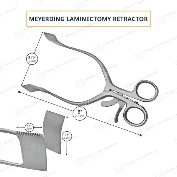 Meyerding Self-Retaining Laminectomy Retractor 2.5 X 4.4cm Blade 3.75″ Spread - surgical instruments manufactured by Waqar International, Sialkot - view 2