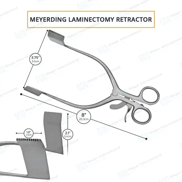 Meyerding Self-Retaining Laminectomy Retractor 2.5 X 5.4cm Blade 3.75″ Spread - surgical instruments manufactured by Waqar International, Sialkot - view 3