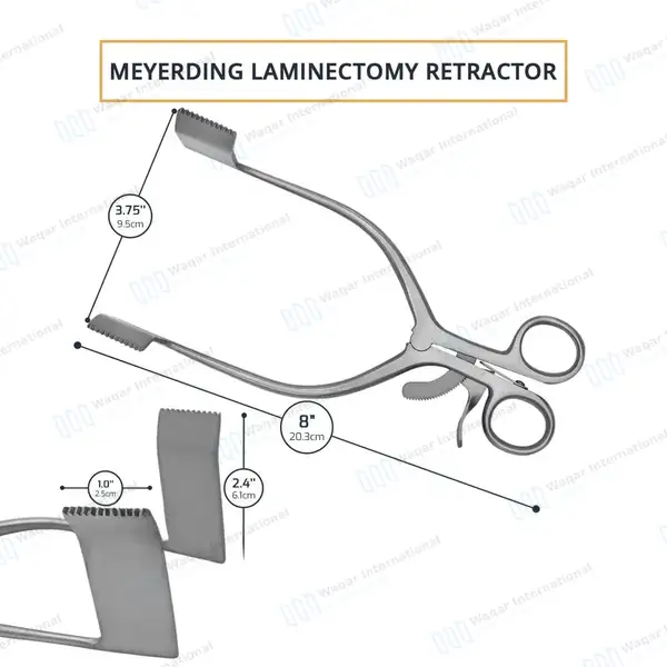 Meyerding Self-Retaining Laminectomy Retractor 2.5 X 6.1cm Blade 3.75″ Spread - surgical instruments manufactured by Waqar International, Sialkot - view 2