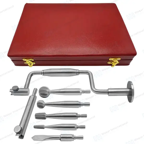 7 Pcs Hudson Brace Hand Drill Set with Free Wooden Box - surgical instruments manufactured by Waqar International, Sialkot - view 4
