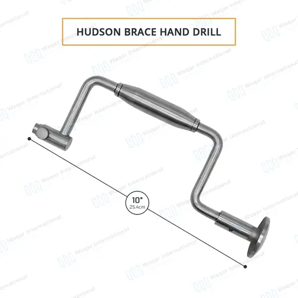 Hudson Brace Hand Drill 10″ (25.4cm) - surgical instruments manufactured by Waqar International, Sialkot - view 2
