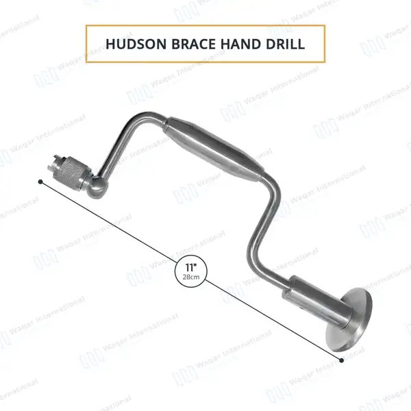 Hudson Brace 11″ (27.9cm) with Improved Snap-Lock Chuck - surgical instruments manufactured by Waqar International, Sialkot - view 3