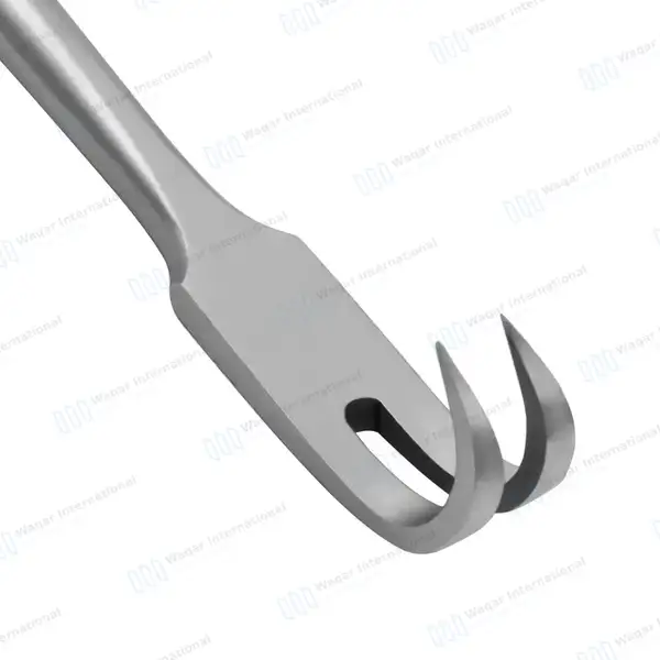 Volkman Retractor 8.5″ Ring Handle with 2 Sharp Prongs - surgical instruments manufactured by Waqar International, Sialkot - view 6