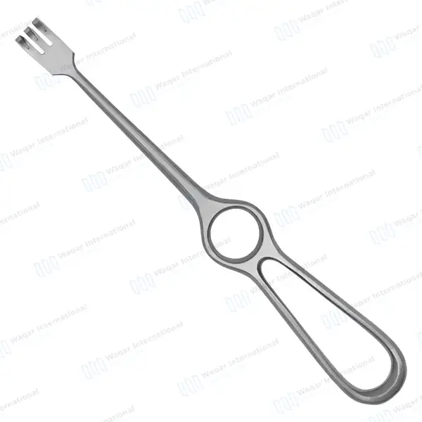 Volkman Retractor 8.5″ Ring Handle with 3 Sharp Prongs - surgical instruments manufactured by Waqar International, Sialkot - view 2