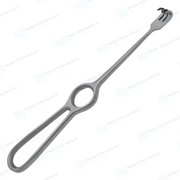 Volkman Retractor 8.5″ Ring Handle with 3 Sharp Prongs - surgical instruments manufactured by Waqar International, Sialkot - view 7