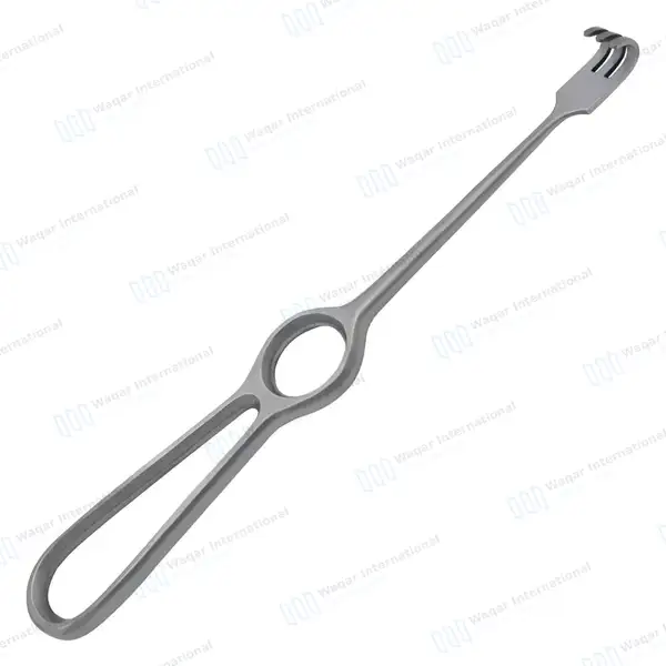 Volkman Retractor 8.5″ Ring Handle with 3 Blunt Prongs - surgical instruments manufactured by Waqar International, Sialkot - view 7