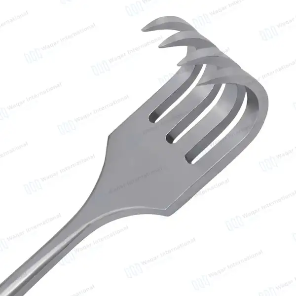 Volkman Retractor 8.5″ Ring Handle with 4 Sharp Prongs - surgical instruments manufactured by Waqar International, Sialkot - view 6