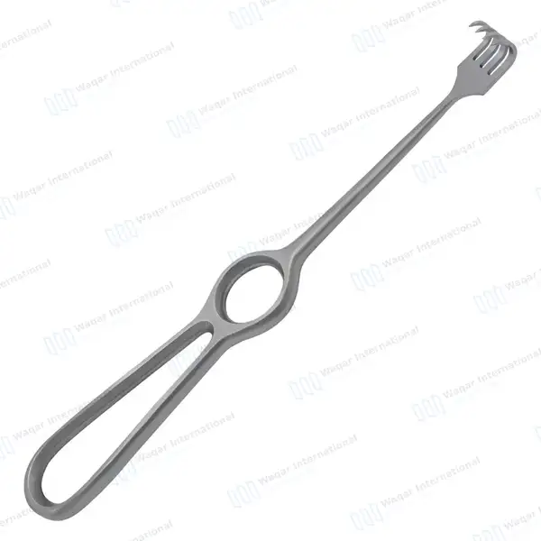 Volkman Retractor 8.5″ Ring Handle with 4 Sharp Prongs - surgical instruments manufactured by Waqar International, Sialkot - view 7