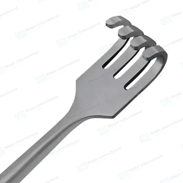 Volkman Retractor 8.5″ Ring Handle with 4 Blunt Prongs - surgical instruments manufactured by Waqar International, Sialkot - view 6