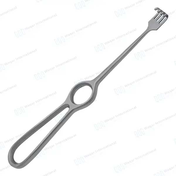 Volkman Retractor 8.5″ Ring Handle with 4 Blunt Prongs - surgical instruments manufactured by Waqar International, Sialkot - view 7