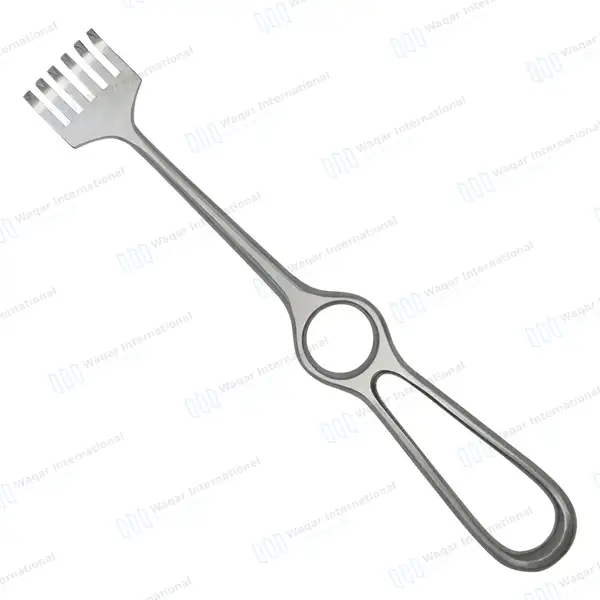 Volkman Retractor 8.5″ Ring Handle with 6 Sharp Prongs - surgical instruments manufactured by Waqar International, Sialkot - view 2