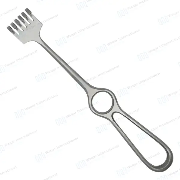 Volkman Retractor 8.5″ Ring Handle with 6 Blunt Prongs - surgical instruments manufactured by Waqar International, Sialkot - view 2