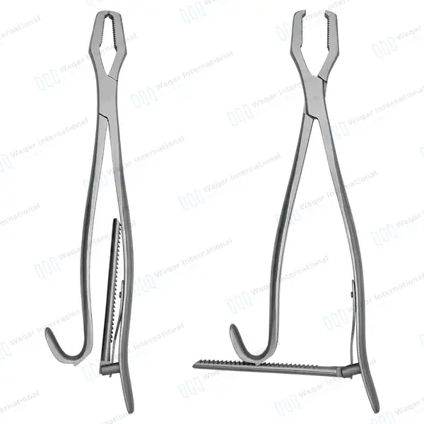 2 Lane Bone Holding Forceps Set 13″ & 17″ with Ratchet - orthopedic instruments manufactured by Waqar International, Sialkot - view 8