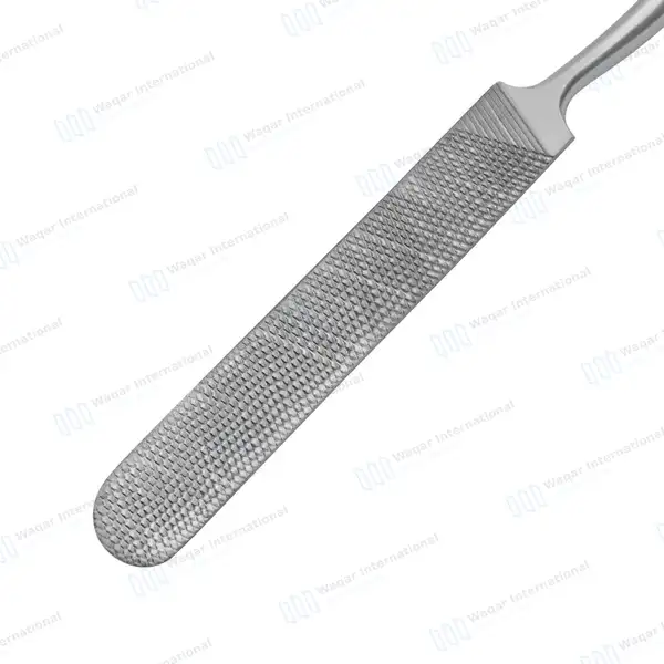 Bone File 10″ Half-round Blade 3 4/5″ X 3/5″ Bayonet Shank Handle - orthopedic instruments manufactured by Waqar International, Sialkot - view 6
