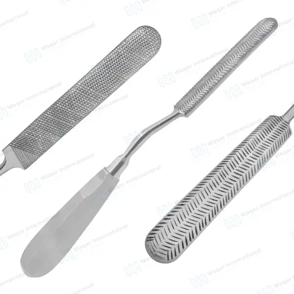 Bone File 10″ Half-round Blade 3 4/5″ X 3/5″ Bayonet Shank Handle - orthopedic instruments manufactured by Waqar International, Sialkot - view 10