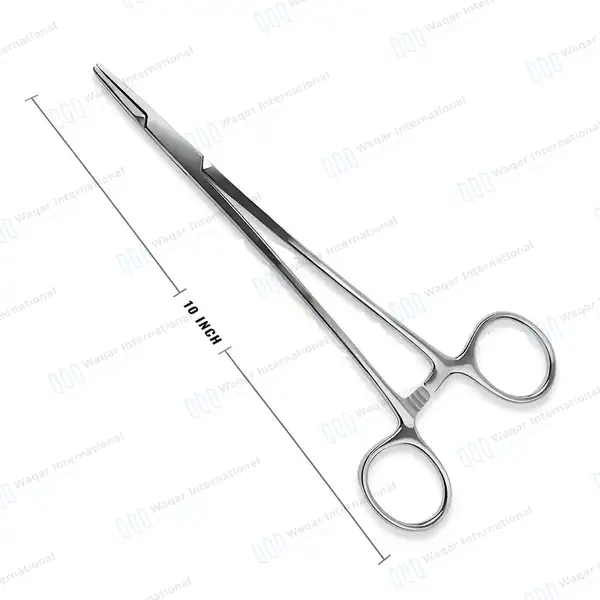 Mayo Hegar Needle Holder 10″ Cross Serrated Tips - surgical instruments manufactured by Waqar International, Sialkot - view 2
