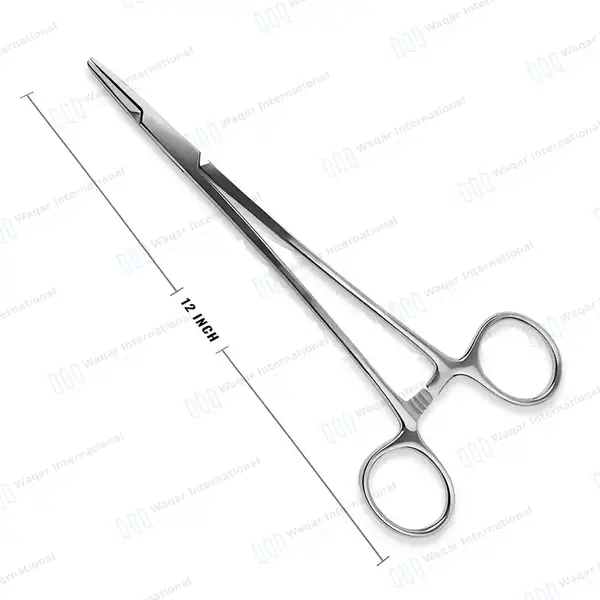 Mayo Hegar Needle Holder 12″ Cross Serrated Tips - surgical instruments manufactured by Waqar International, Sialkot - view 2