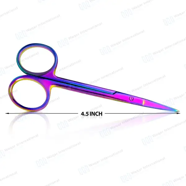 Rainbow Iris Scissors 4.5″ Straight - surgical instruments manufactured by Waqar International, Sialkot - view 3