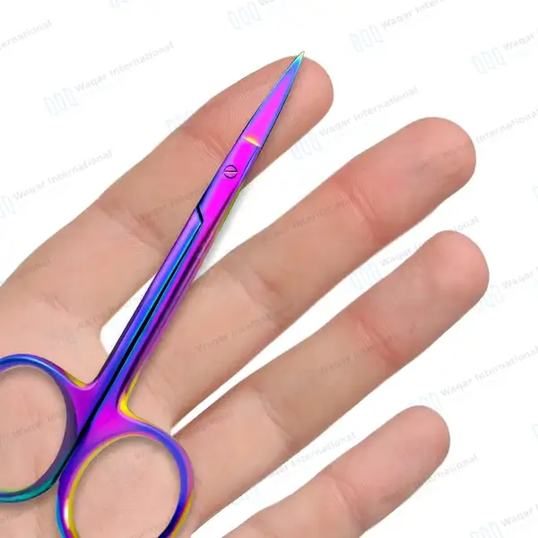 Rainbow Iris Scissors 4.5″ Straight - surgical instruments manufactured by Waqar International, Sialkot - view 7