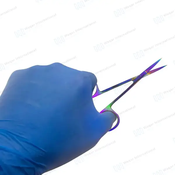 Rainbow Iris Scissors 4.5″ Straight - surgical instruments manufactured by Waqar International, Sialkot - view 8