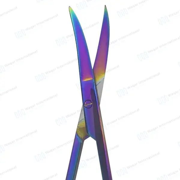 Rainbow Iris Scissors 4.5″ Curved - surgical instruments manufactured by Waqar International, Sialkot - view 4