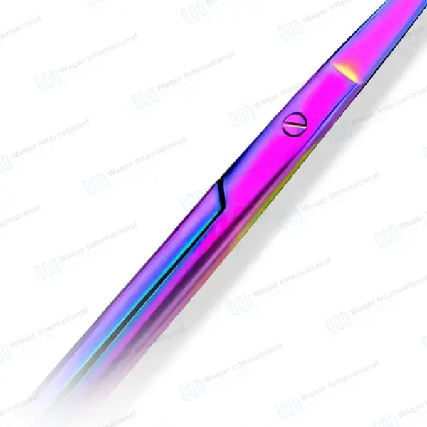 Rainbow Iris Scissors 4.5″ Curved - surgical instruments manufactured by Waqar International, Sialkot - view 5