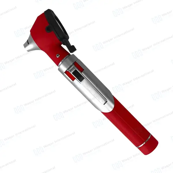Fiber Optic Mini Otoscope & Ophthalmoscope ENT Diagnostic Set – Red - surgical instruments manufactured by Waqar International, Sialkot - view 4
