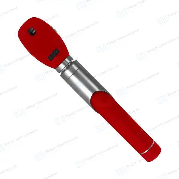 Fiber Optic Mini Otoscope & Ophthalmoscope ENT Diagnostic Set – Red - surgical instruments manufactured by Waqar International, Sialkot - view 5