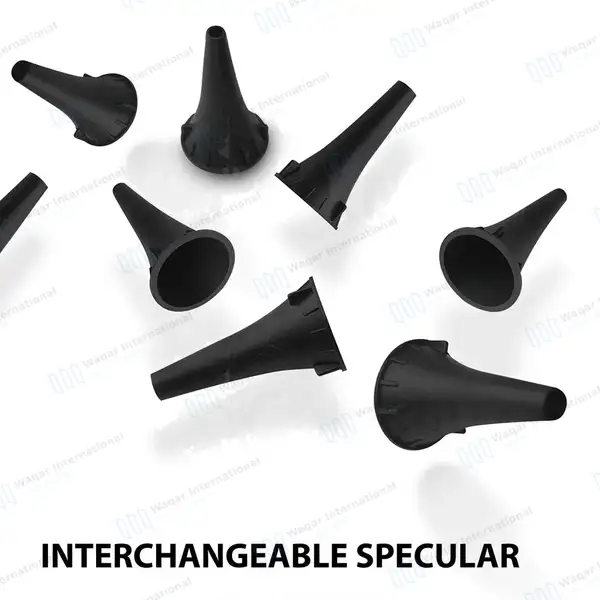 Fiber Optic Mini Otoscope & Ophthalmoscope ENT Diagnostic Set – Red - surgical instruments manufactured by Waqar International, Sialkot - view 9