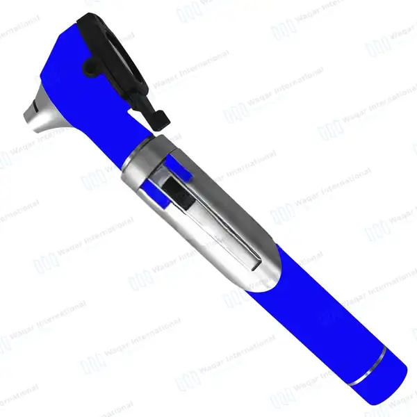 Fiber Optic Mini Otoscope &  Ophthalmoscope ENT Diagnostic Set – Blue - surgical instruments manufactured by Waqar International, Sialkot - view 4