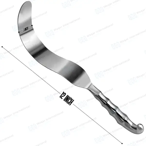 Deaver Retractor 1″x12″ with Hollow Grip Handle - surgical instruments manufactured by Waqar International, Sialkot - view 3