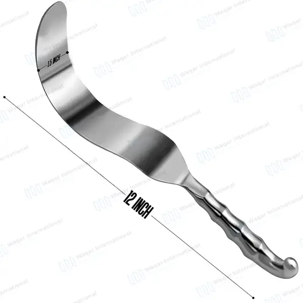 Deaver Retractor 1.5″x12″ with Hollow Grip Handle - surgical instruments manufactured by Waqar International, Sialkot - view 3