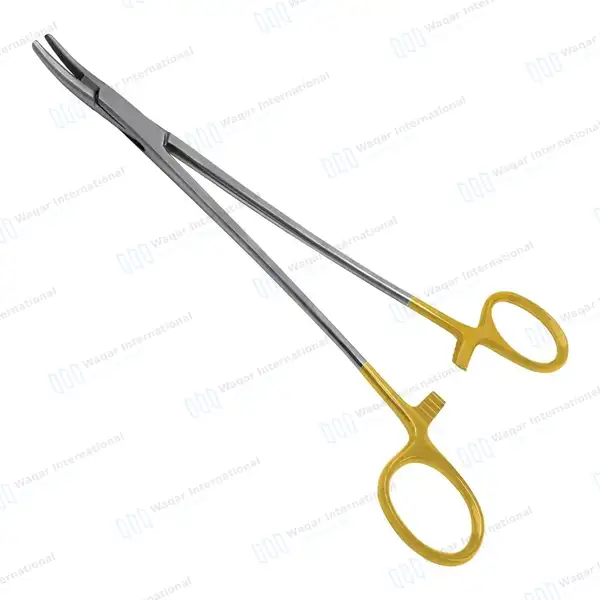 T/C Heaney Needle Holder 8″ (20.3cm) Curved Serrated Jaws - surgical instruments manufactured by Waqar International, Sialkot - view 2