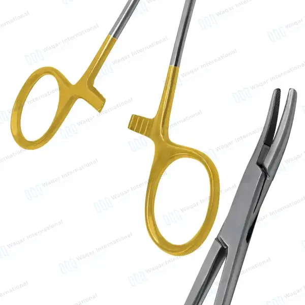 T/C Heaney Needle Holder 8″ (20.3cm) Curved Serrated Jaws - surgical instruments manufactured by Waqar International, Sialkot - view 6