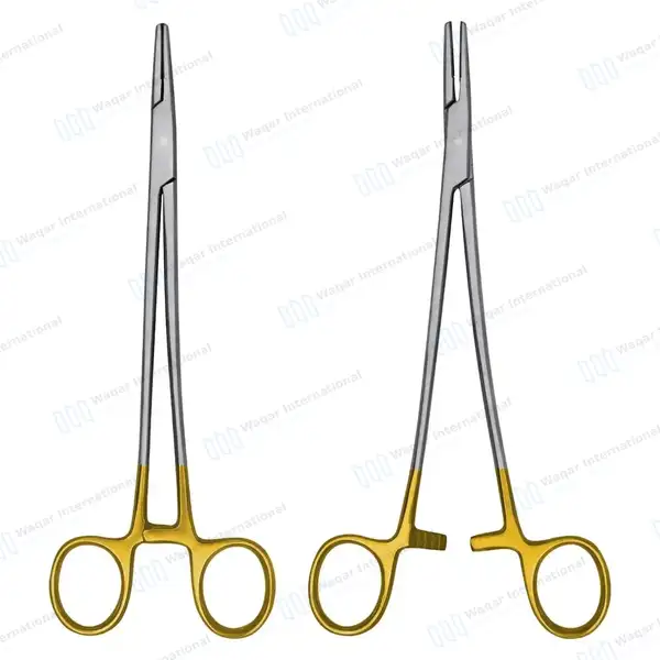 T/C Heaney Needle Holder 8″ (20.3cm) Curved Serrated Jaws - surgical instruments manufactured by Waqar International, Sialkot - view 7