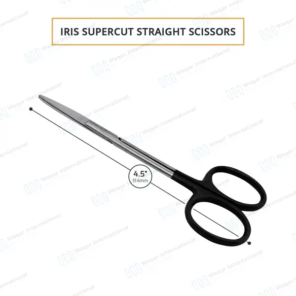 Supercut Iris Scissors 4.5″ Straight - surgical instruments manufactured by Waqar International, Sialkot - view 3