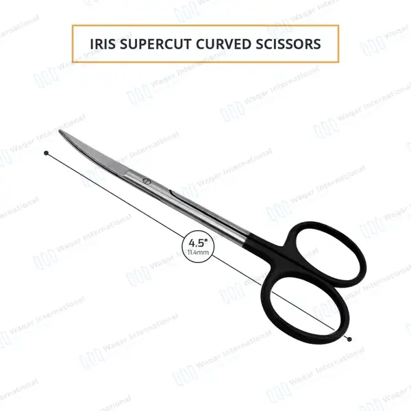 Supercut Iris Scissors 4.5″ Curved - surgical instruments manufactured by Waqar International, Sialkot - view 3