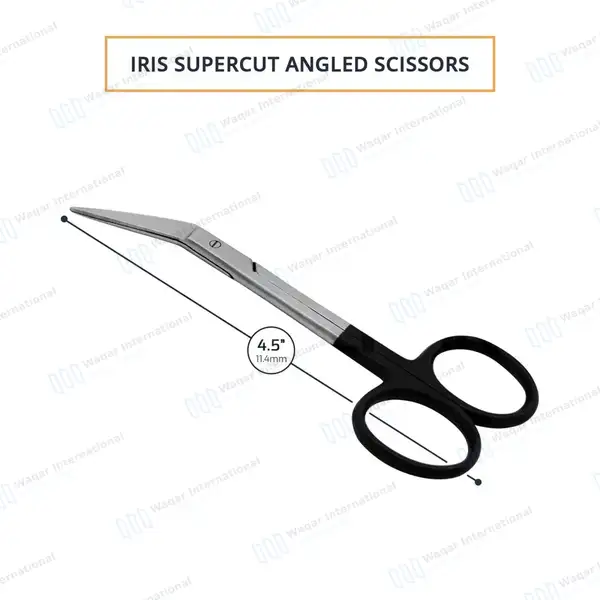 Supercut Iris Scissors 4.5″ Angled - surgical instruments manufactured by Waqar International, Sialkot - view 3
