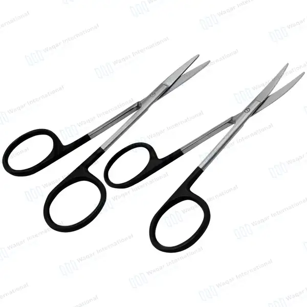 2 Pcs Supercut Iris Scissors 4.5″ (11.4cm) Straight & Curved - surgical instruments manufactured by Waqar International, Sialkot - view 5