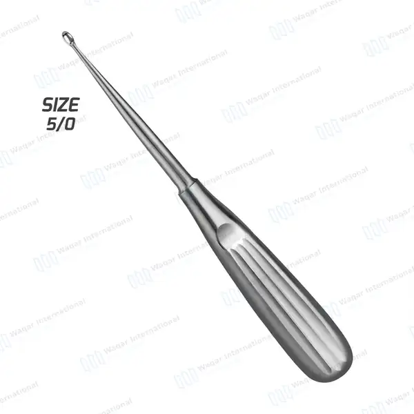 Spratt Brun Bone Curette 6.5″ Oval Cup 2.2×3.4mm Size #5/0 - surgical instruments manufactured by Waqar International, Sialkot - view 2