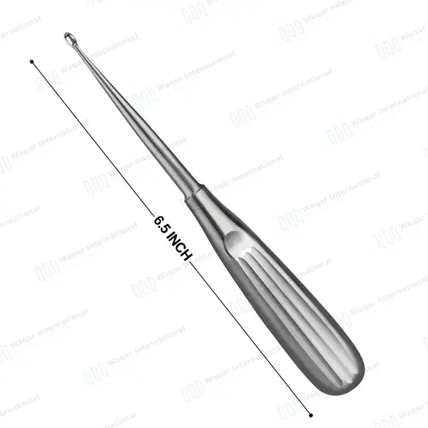 Spratt Brun Bone Curette 6.5″ Oval Cup 2.2×3.4mm Size #5/0 - surgical instruments manufactured by Waqar International, Sialkot - view 3